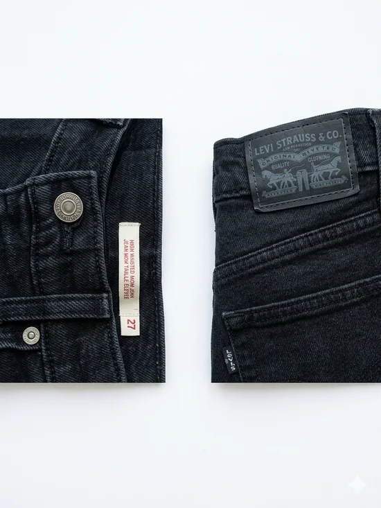 Levi's Black High-Rise Straight Jeans - Picture 4 of 4